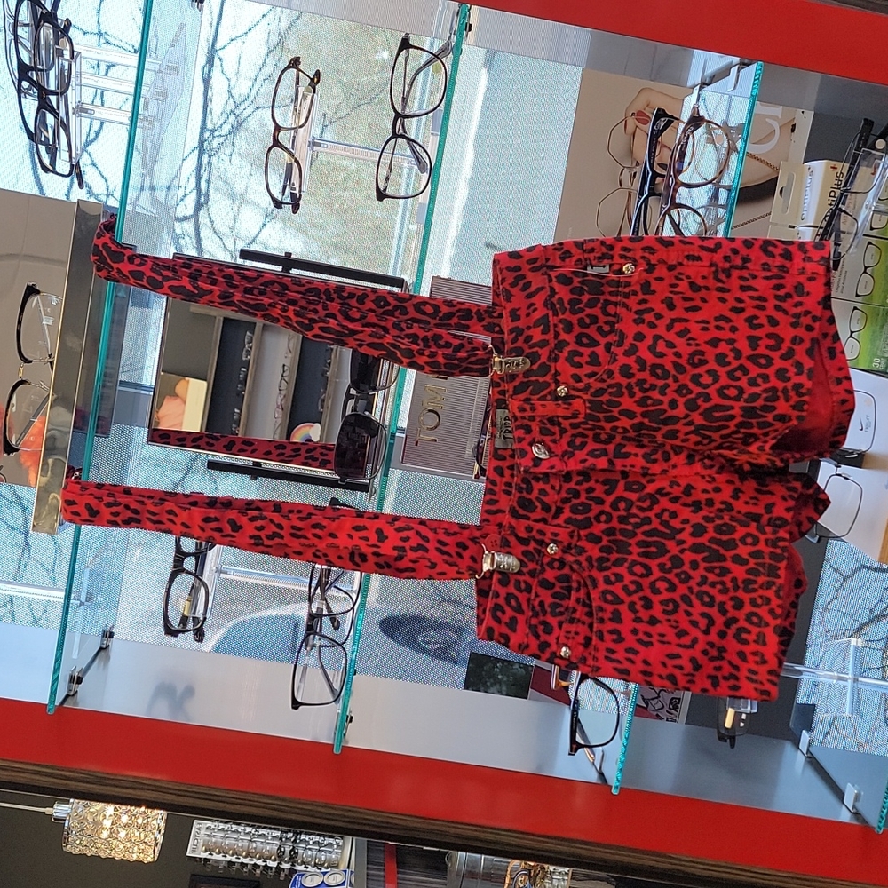 Leopard shorts with matching suspenders size 0 from Hot Topic